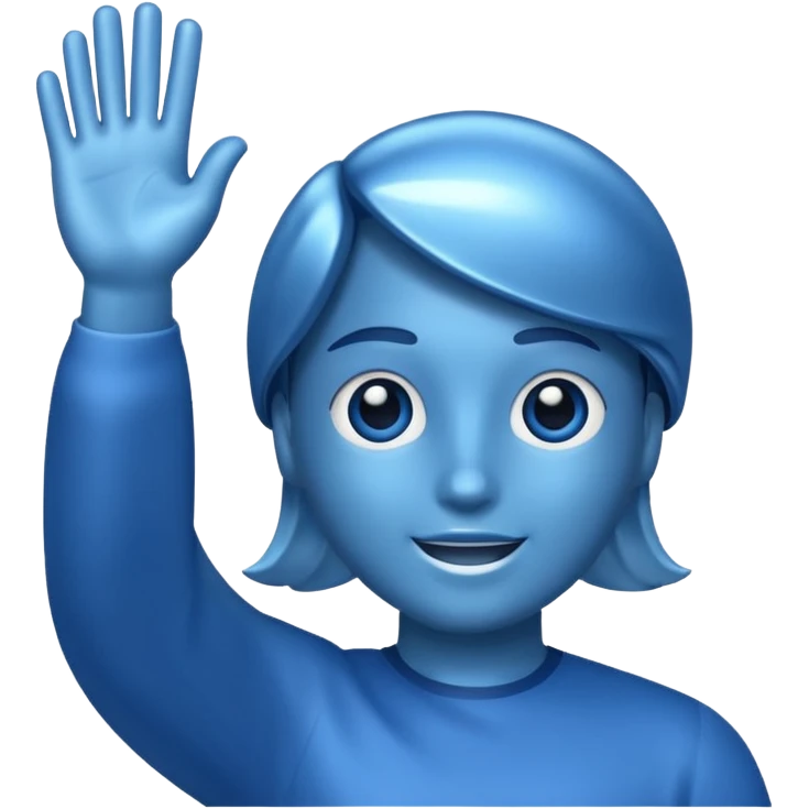 a blue 67 waving its hands emoji