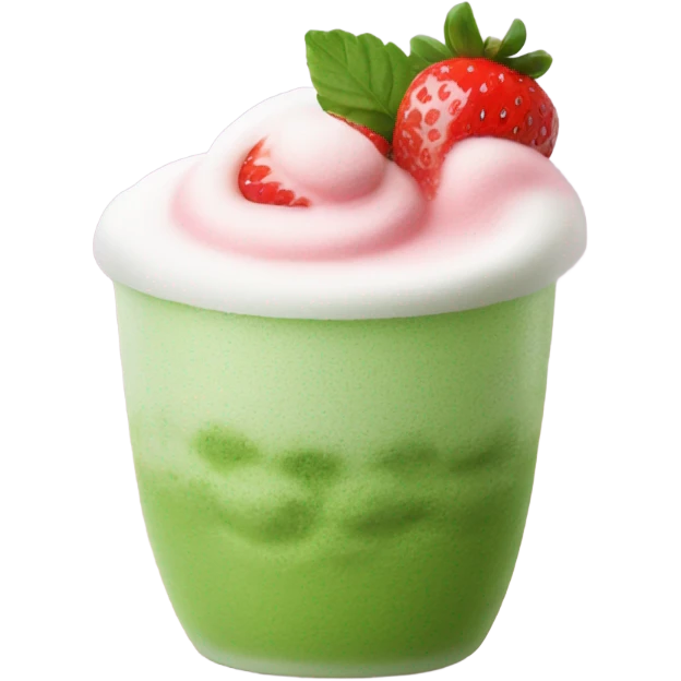 matcha with strawberry cold foam  emoji