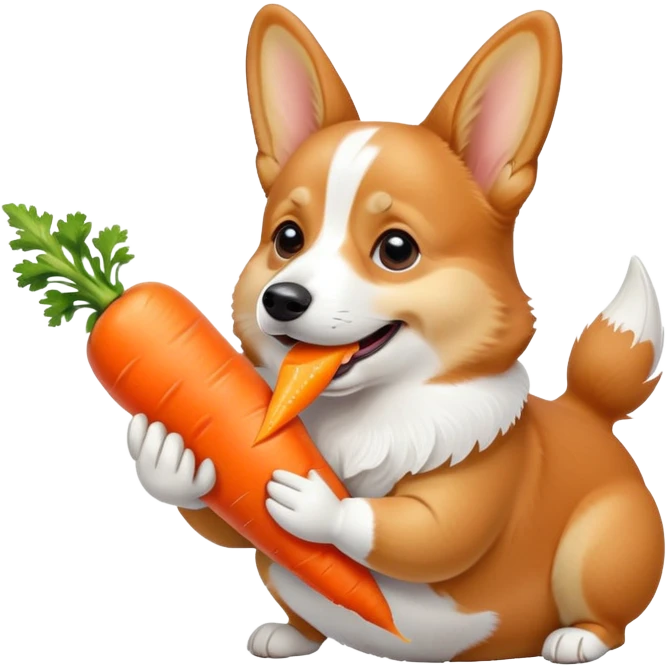 Corgi eating carrot emoji