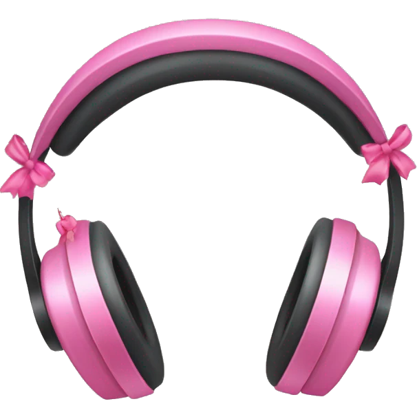 Headphones with pink bow emoji