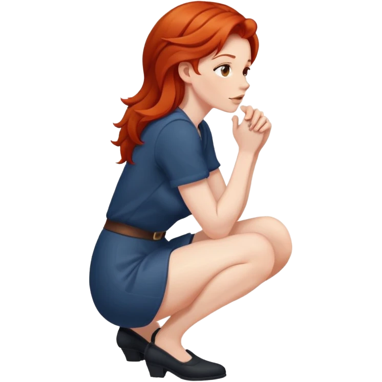 redhead on knees  side emoji