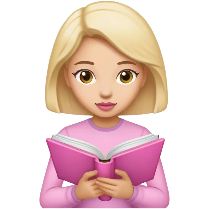 leitora mulher livro rosa emoji