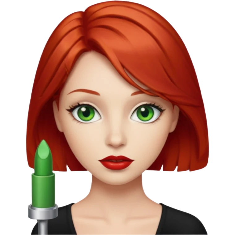 red hair with red lipstick  emoji
