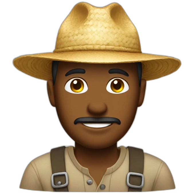 farmer wearing straw hat emoji