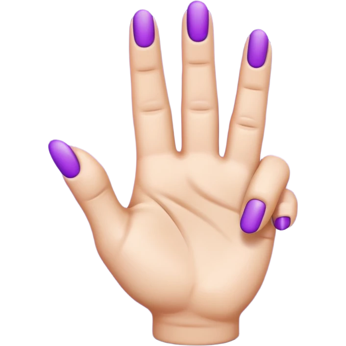 A single human hand in 3D emoji style, colored entirely in vibrant purple. The hand makes the ‘index finger pointing upward’ gesture: only the index finger is raised, all other fingers are folded. Smooth glossy texture, simple shading, no background. emoji