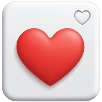 square social media post with a heart icon floating above it. The post includes a simple image and caption lines emoji