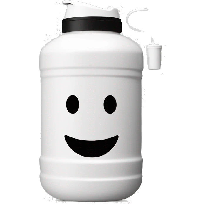 white 40 oz water container with handle and straw emoji