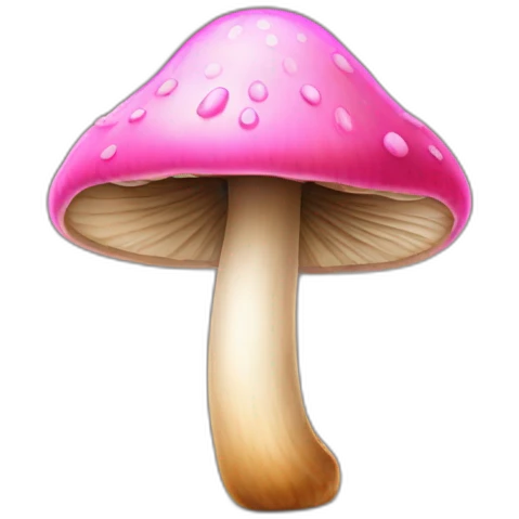 mushroom with pink cap and thick tan stalk emoji
