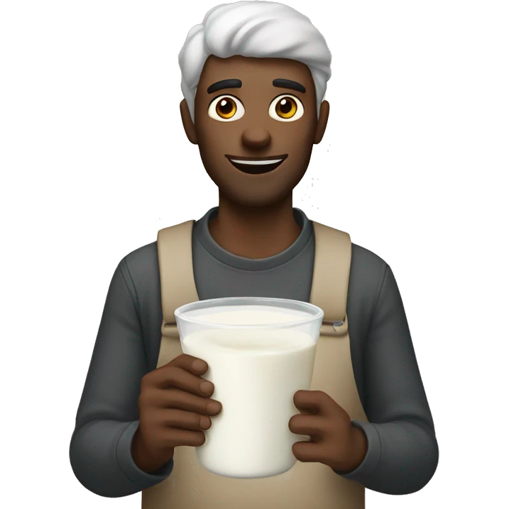 a man with milk on his fingers emoji