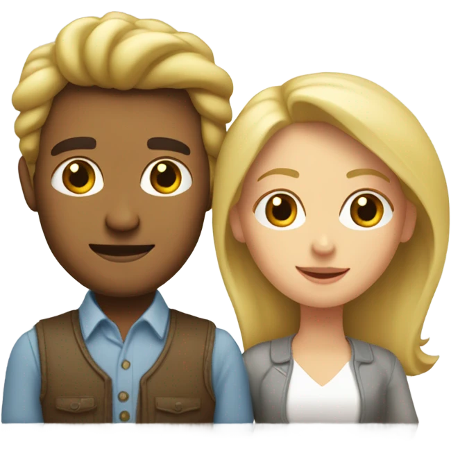 Mujer rubia con hombre moreno emoji