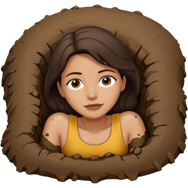 mujer tirada en el lodo  boca abajo emoji