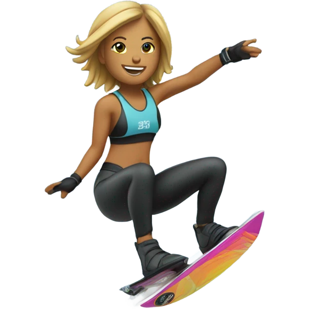 Female wakeboarder jumping emoji