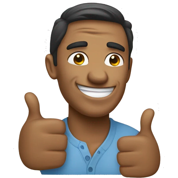 Fake smirk with thumbs up emoji