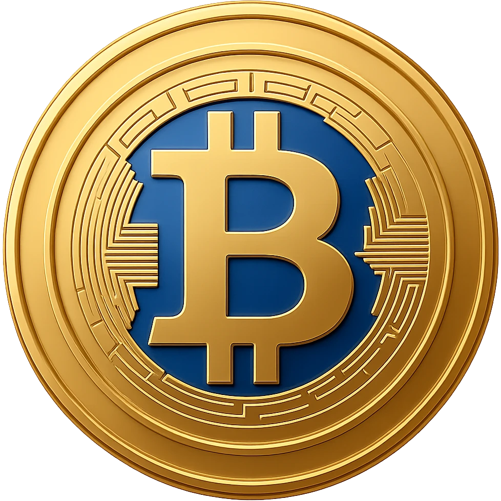 Create a high quality bitcoin coin with smooth edges, polished and production-ready appearance, on a transparent background. emoji