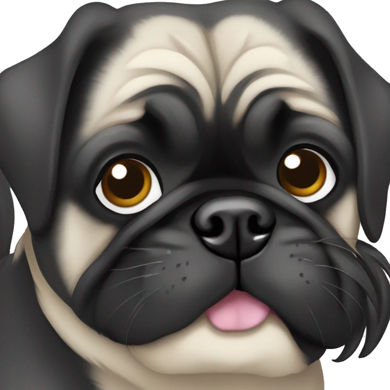 Perro pug color negro emoji
