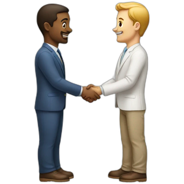 two different white guys shaking hands emoji
