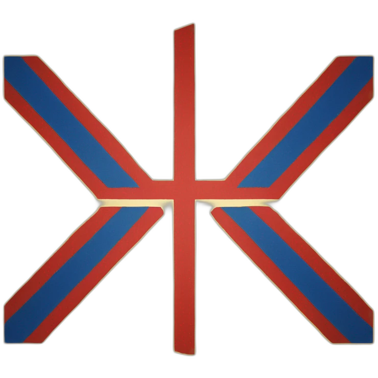 flag of Ingermanland yellow background with Scandinavian cross blue with red outline emoji