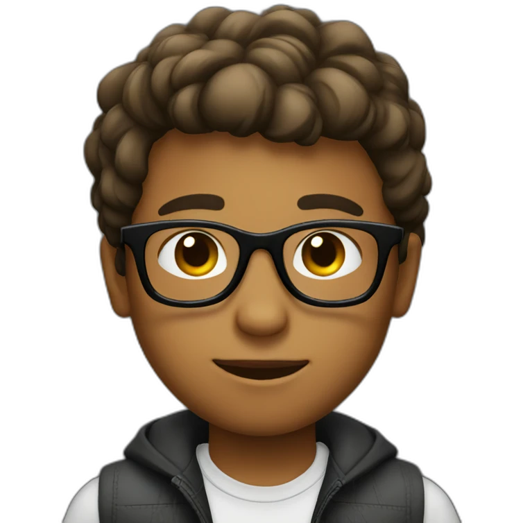Boy with black frame glases emoji