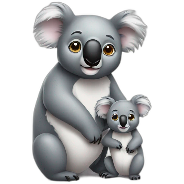 small and big koala emoji