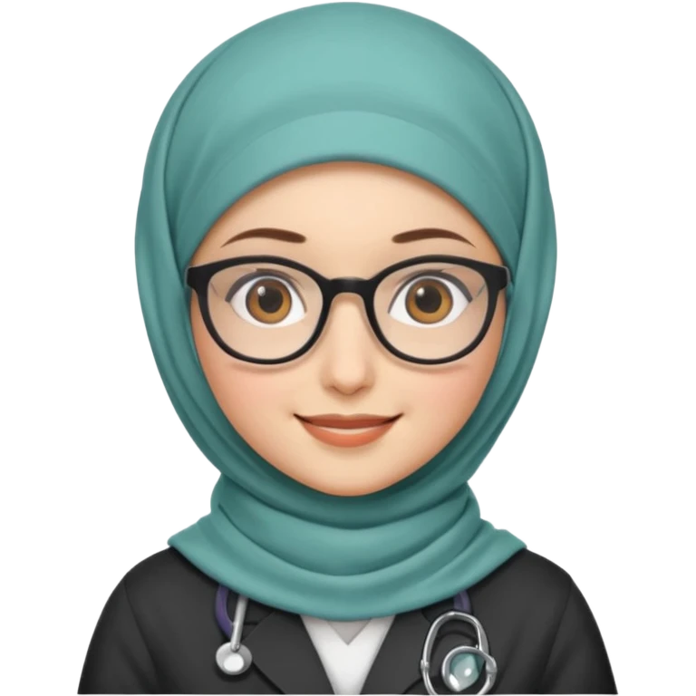 doctor girl with glasses with hijab emoji