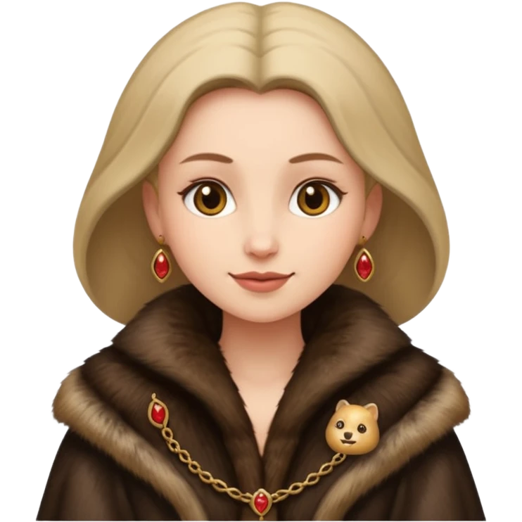 норковая Шуба женская анимированный эмодзи, средневековье emoji