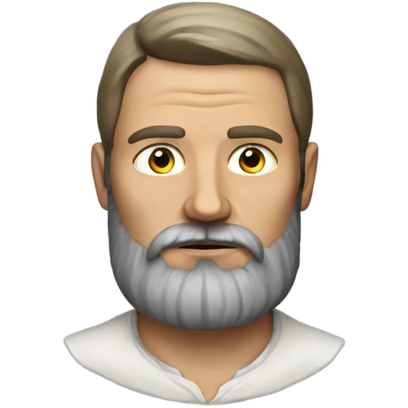 Russian peasant with a beard photorealistic serious emoji