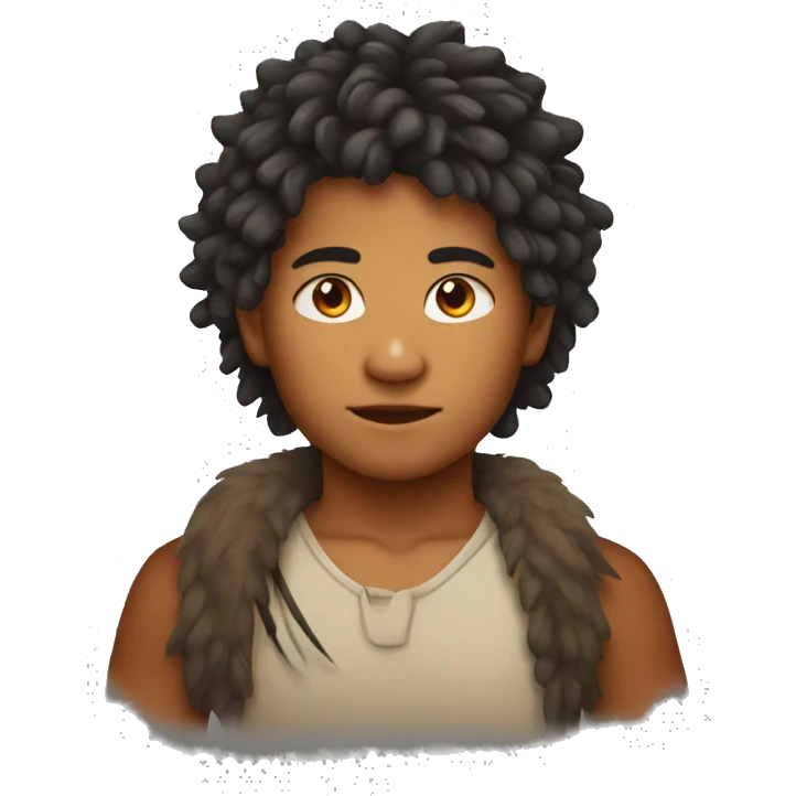 fire hair indigenous boy emoji