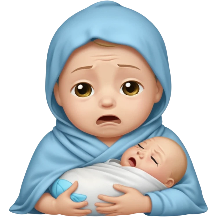 a baby swaddled crying emoji