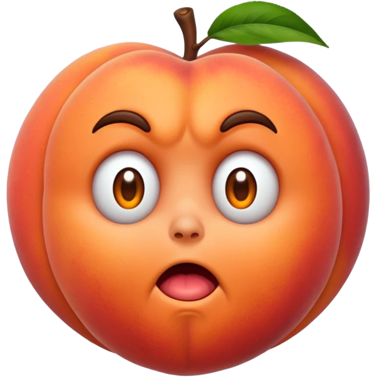 Scared peach emoji