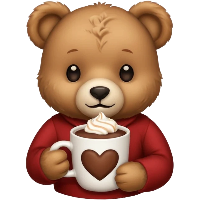 Teddy bear holding cup of hot chocolate  emoji