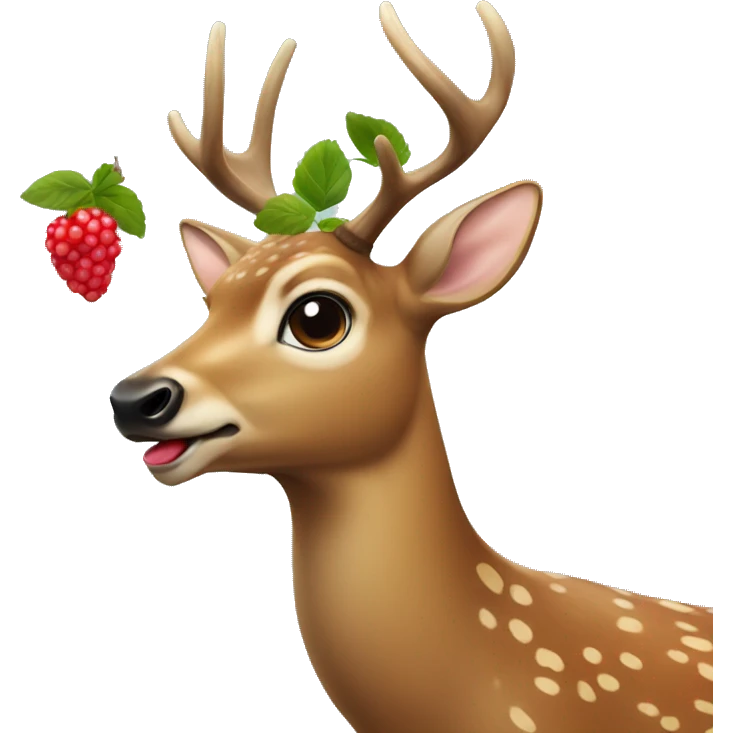 Deer eating berries emoji