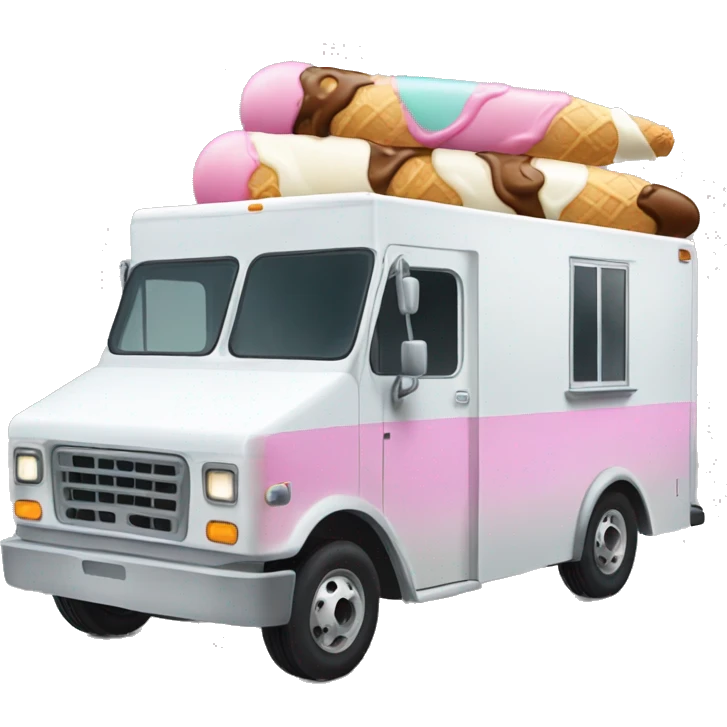 Side view 20 foot Ice Cream Truck emoji