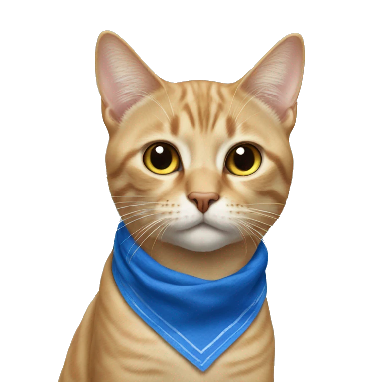 Cat wearing blue bandanna on face emoji
