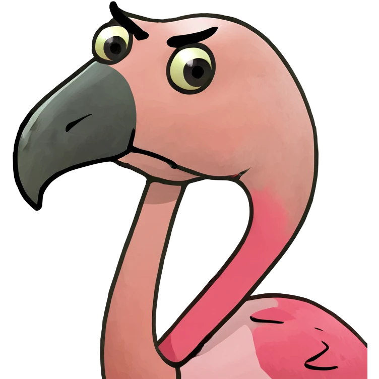Flamingo with icecream emoji