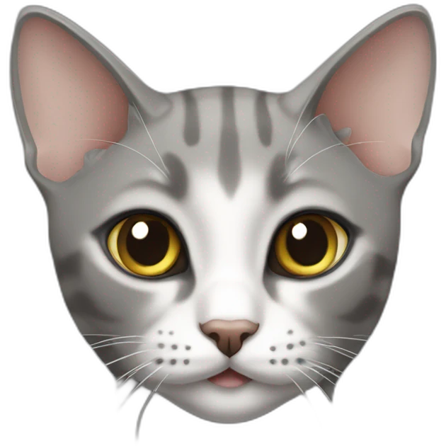 Oriental short hair cat grey emoji