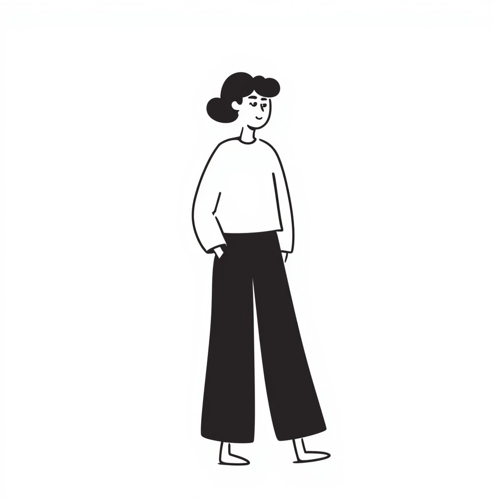 universal person silhouette, black ink doodle, drawing style, neutral pose emoji