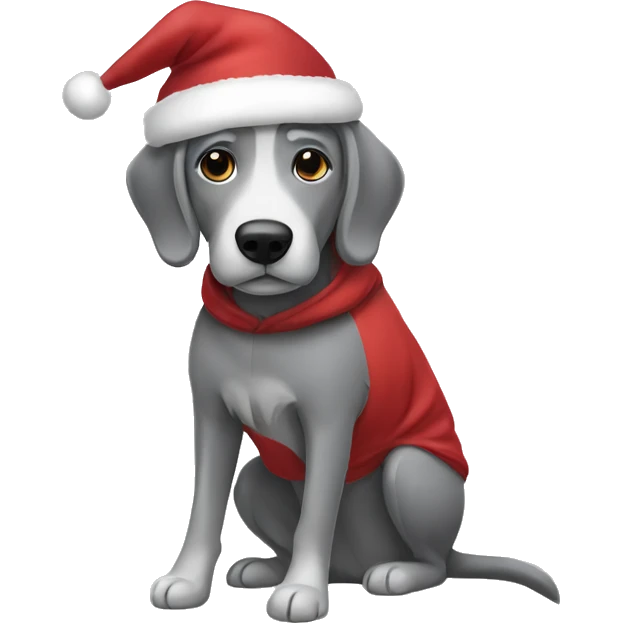 Grey dog with Christmas hoody  emoji