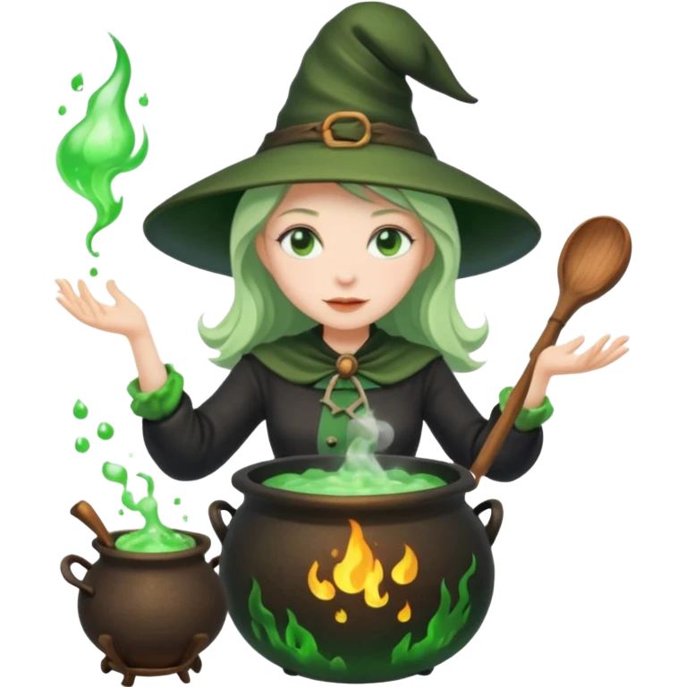green witch cooking potion emoji