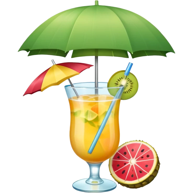 A tropical drink with a tiny umbrella emoji