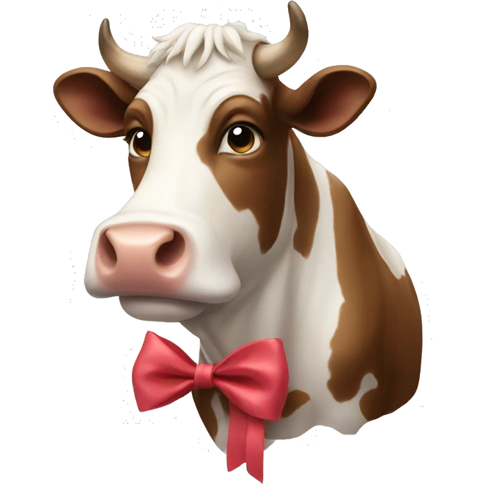 Cow with bow emoji