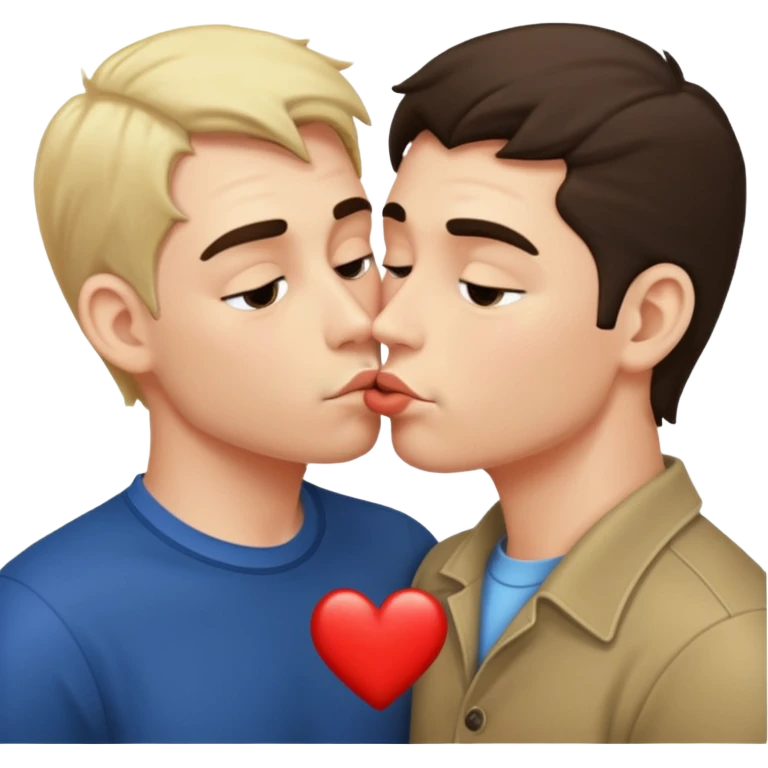 Two men Intensely kissing  emoji