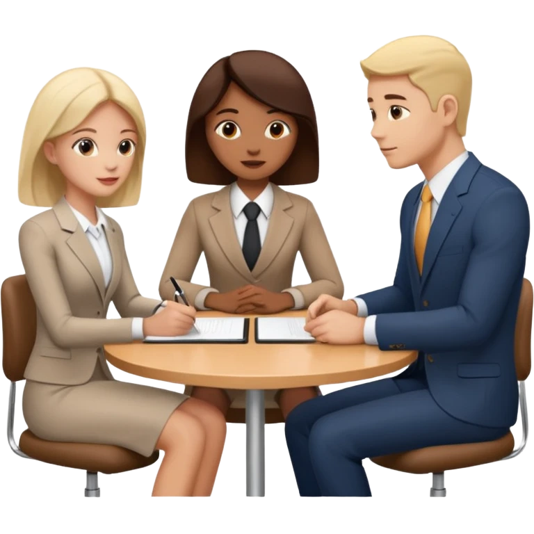 3 people business meeting circular crop emoji