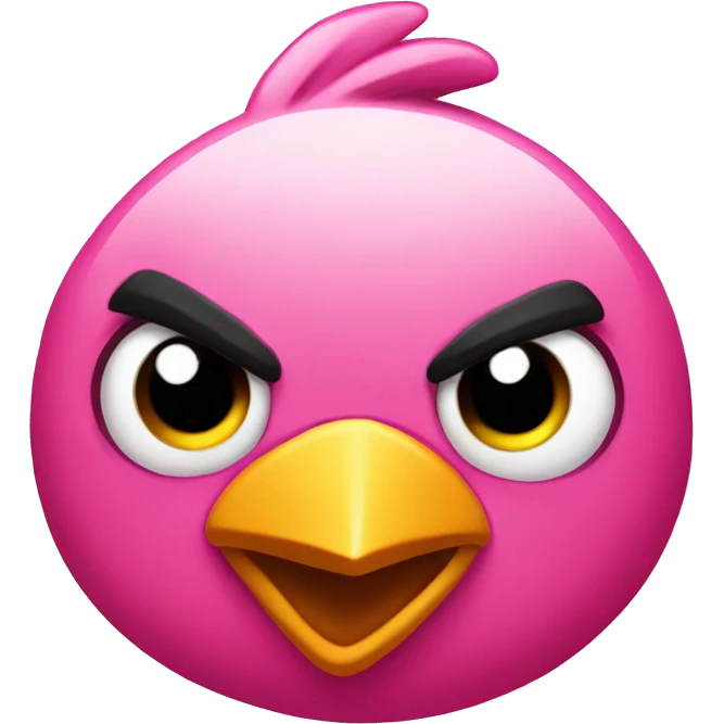 Pink angrybird in loe  emoji