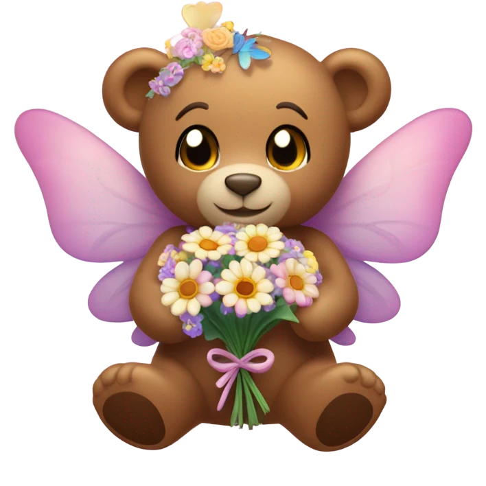 Teddy bear valentines fairy love  emoji