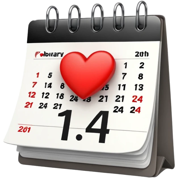 14 de febrero  seleccionado en calendario emoji