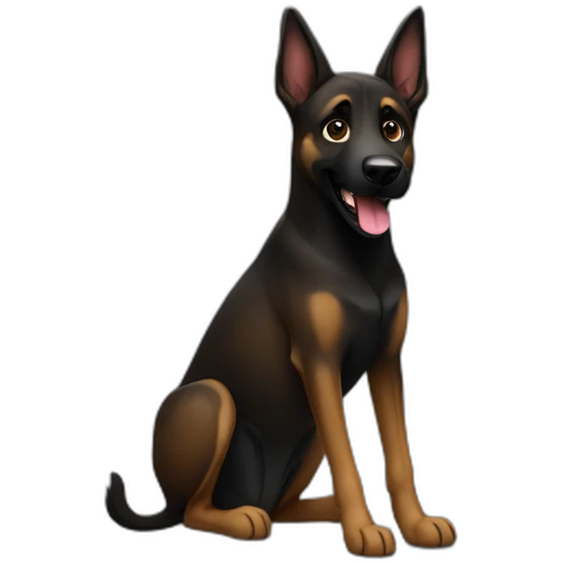 black-dog-malinois-happy emoji