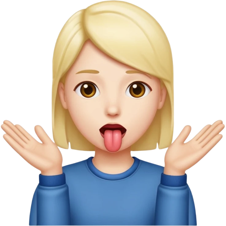 tongue out with hands to side emoji