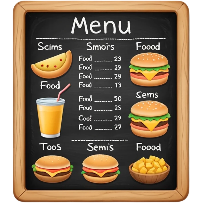 Menu board emoji