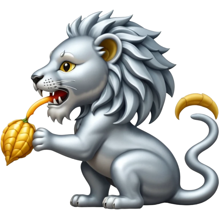 Silver Elder Scrolls Online Lion eating its tail Ouroboro emoji
