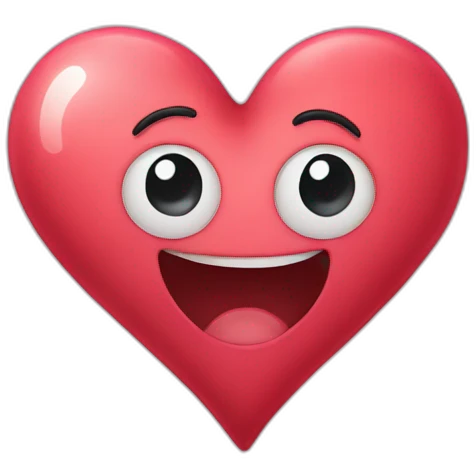Cute crazy love heart emoji